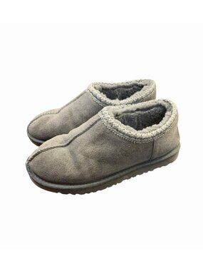 UGG Tasman Gray Suede Sheepskin Lined Slippers Women’s Size 11